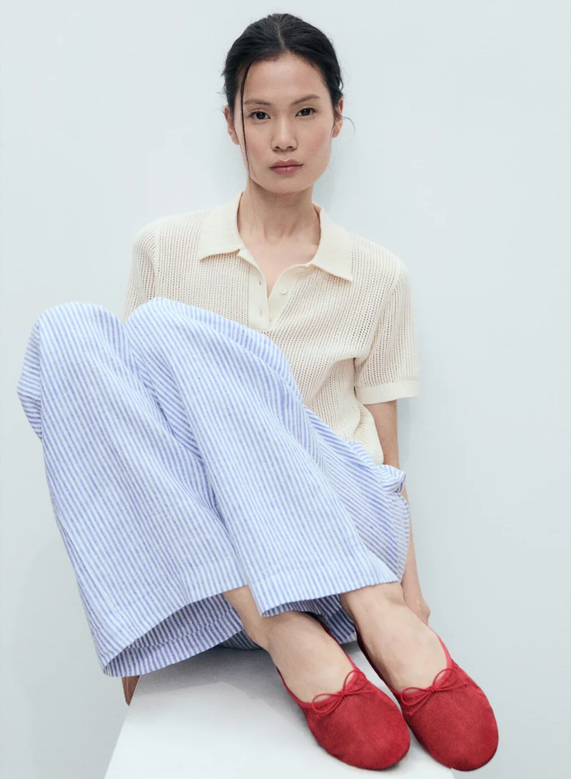 MANGO Casual Mesh Bow Ballerina