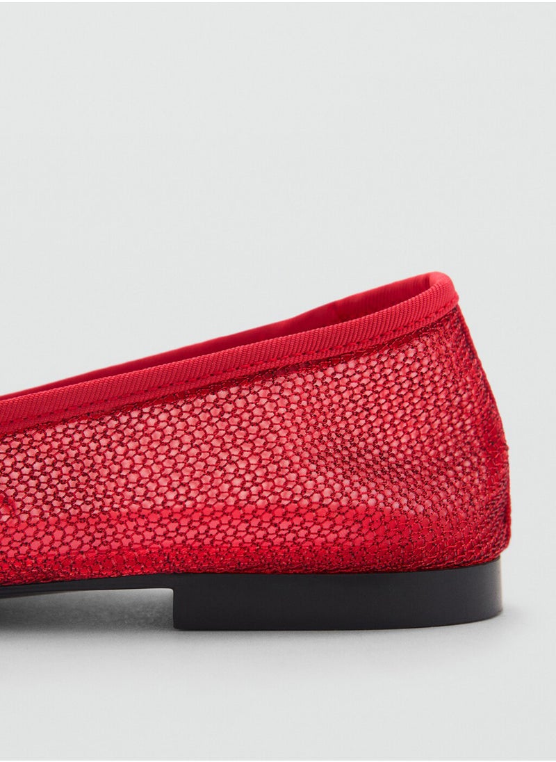 MANGO Casual Mesh Bow Ballerina  - Image 3