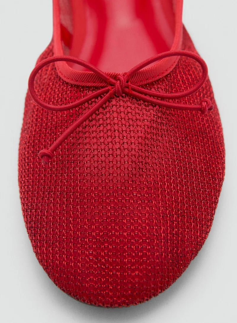 MANGO Casual Mesh Bow Ballerina