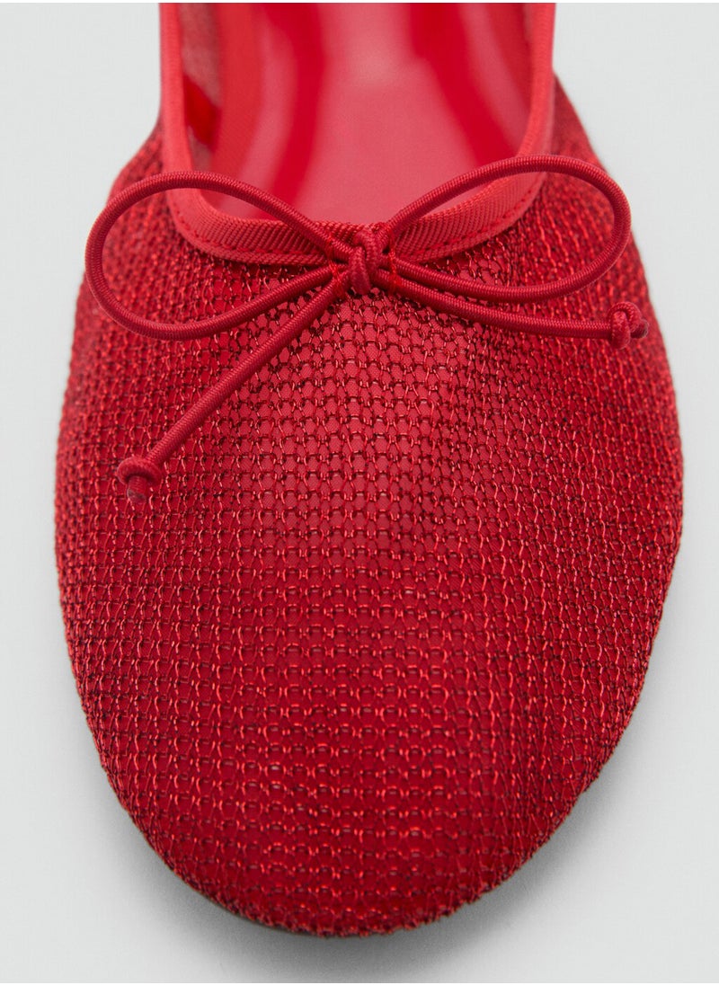 MANGO Casual Mesh Bow Ballerina  - Image 4