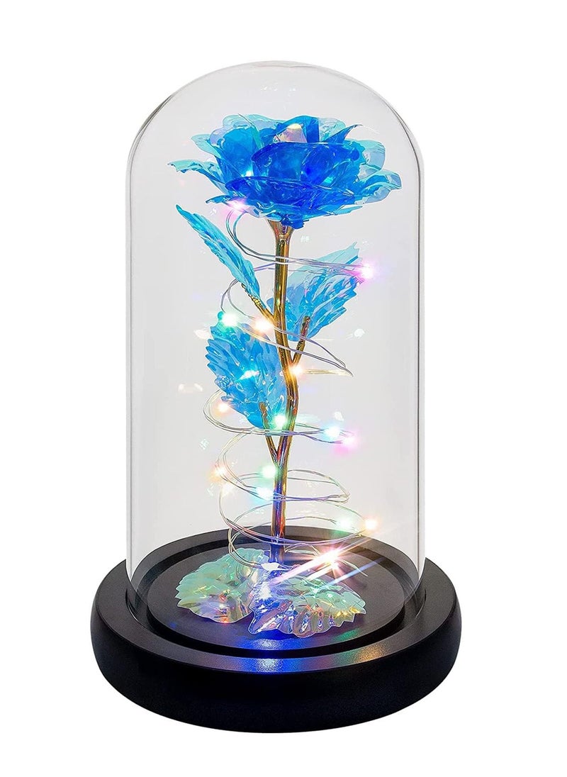 Galaxy Rose Flower Gift Colorful Artificial Rose Flower Gifts Forever in Glass Dome - pzsku/Z3A82995C418FC6F1E8C0Z/45/_/1689162409/2ee836ec-6878-40de-a03b-34b337849eab