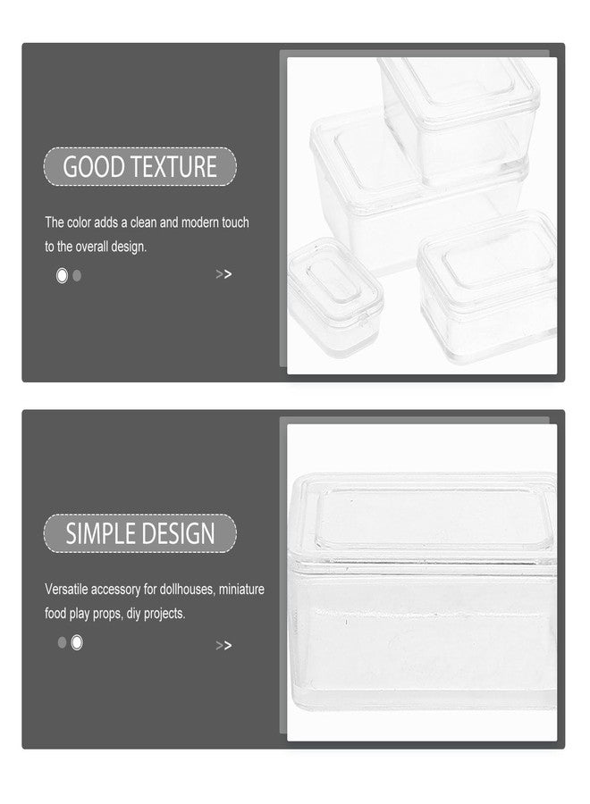 Alasum 4pcs Dollhouse Food Storage Box 1/12 Scale Dollhouse Bento Box Plastic Kitchen Ornament for DIY Making Mini House Accessories Transparent - Image 3