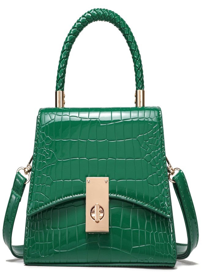 JHVYF Women Small Crossbody Bags Shoulder Bag Classic Satchel Handbags Ladies Cute Purses Satchels bag mini purse for women, 1 Deepgreen, 8.2 inches x 3.1 inches x 5.5 inches - Image 1