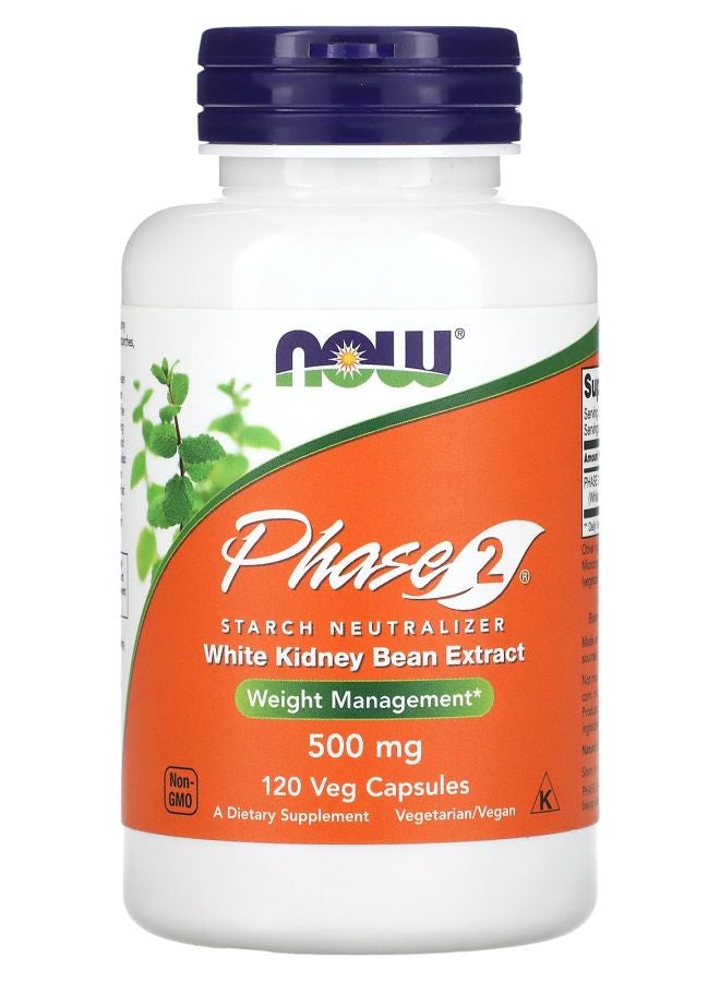 now Phase 2 Starch Neutralizer 500 mg 120 Veg Capsules