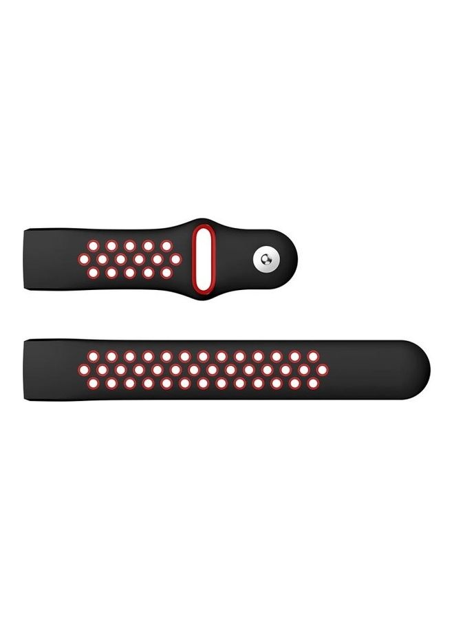 BGM Silicone Replacement Band For Fitbit Charge 3 Black/Red - Image 3