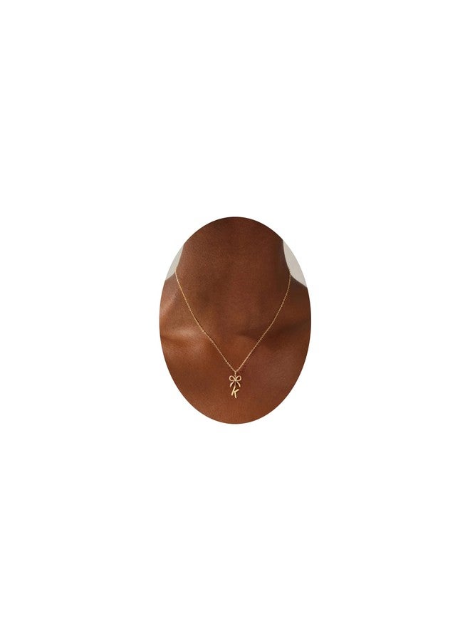 JIAOGE Easter Gifts for Kids - Bow Necklace for Girls Gifts for Girls K Initial Necklaces for Women Gold Necklace for Women Initial Necklaces Gift for Teenage Girl Teen Girl Gift Trendy Stuff - Image 1