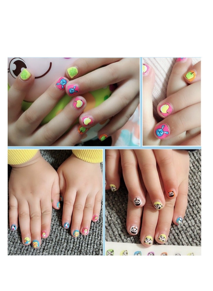 SYNSYB 126PCs Nail Stickers for Women and Little Girls - 7 Sheets 3D Self-Adhesive DIY Nail Art Decoration Set Including Flowers Leaves Animals Plants Fruits Nail Decals for Woman Kids Girls - Image 2