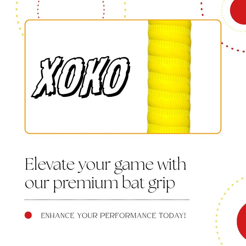 xoko Cricket Bat Coil Grip, Anti-Slip Rubber Handle, Ultra Tacky Performance Grip for Enhanced Control, Pack of 1 (YELLOW) - Image 3
