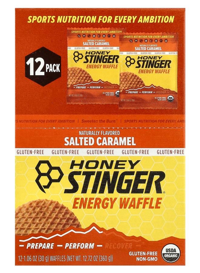 Honey Stinger Energy Waffle Salted Caramel 12 Waffles 1.06 oz (30 g) Each
