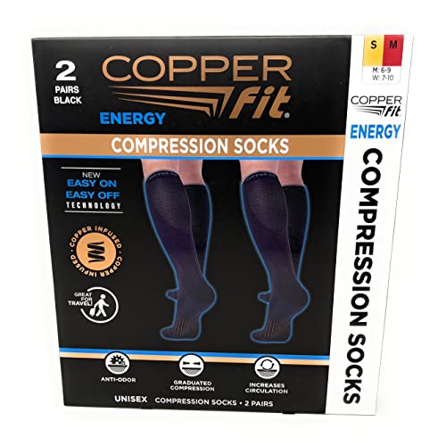 Copper Fit Unisex Compression Sock, Choose Size and Pairs (2, Small / Medium) - Image 1