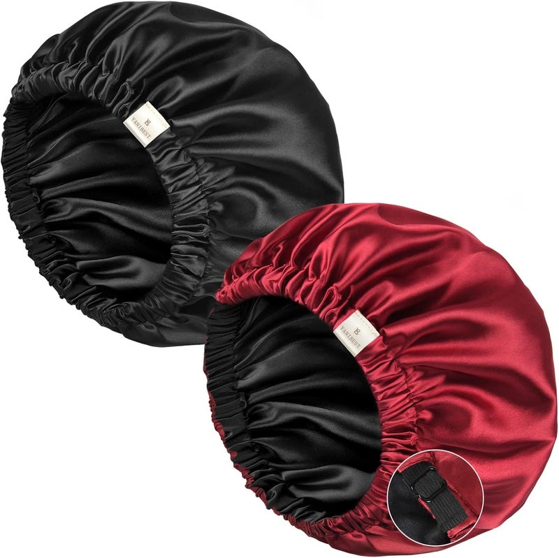YANIBEST Silk Bonnet Satin Bonnet for Sleeping Women and Men, Adjustable Double Layer Hair Bonnet for Curly Braids Hair