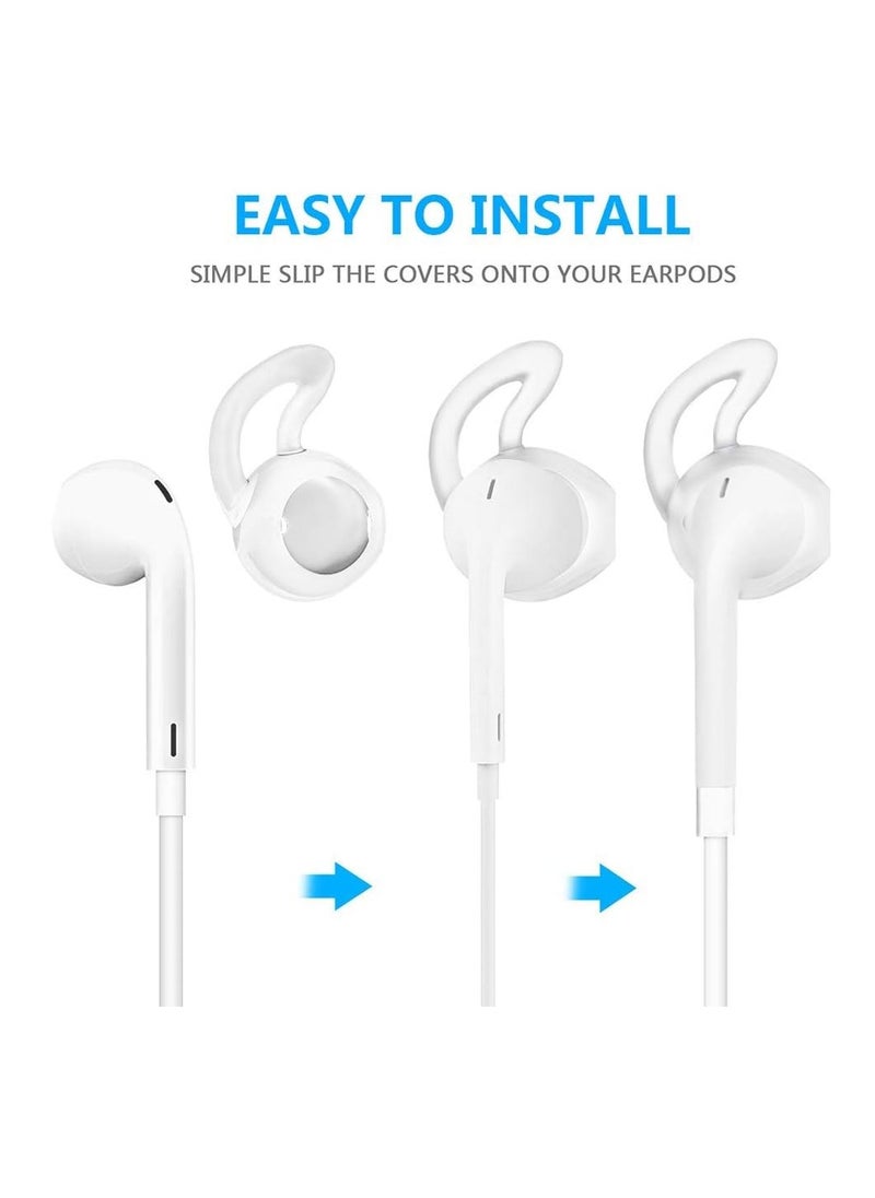 KASTWAVE - 4 Pairs Silicone Ear Tips for Air Pods 1/2, Anti-Slip/Drop Ear Hook Gel Headphones Earphones Protective Accessories Tips, Soft Comfortable for iPhone 6S/6 Plus/5S/5C/5 Earbuds - Image 1