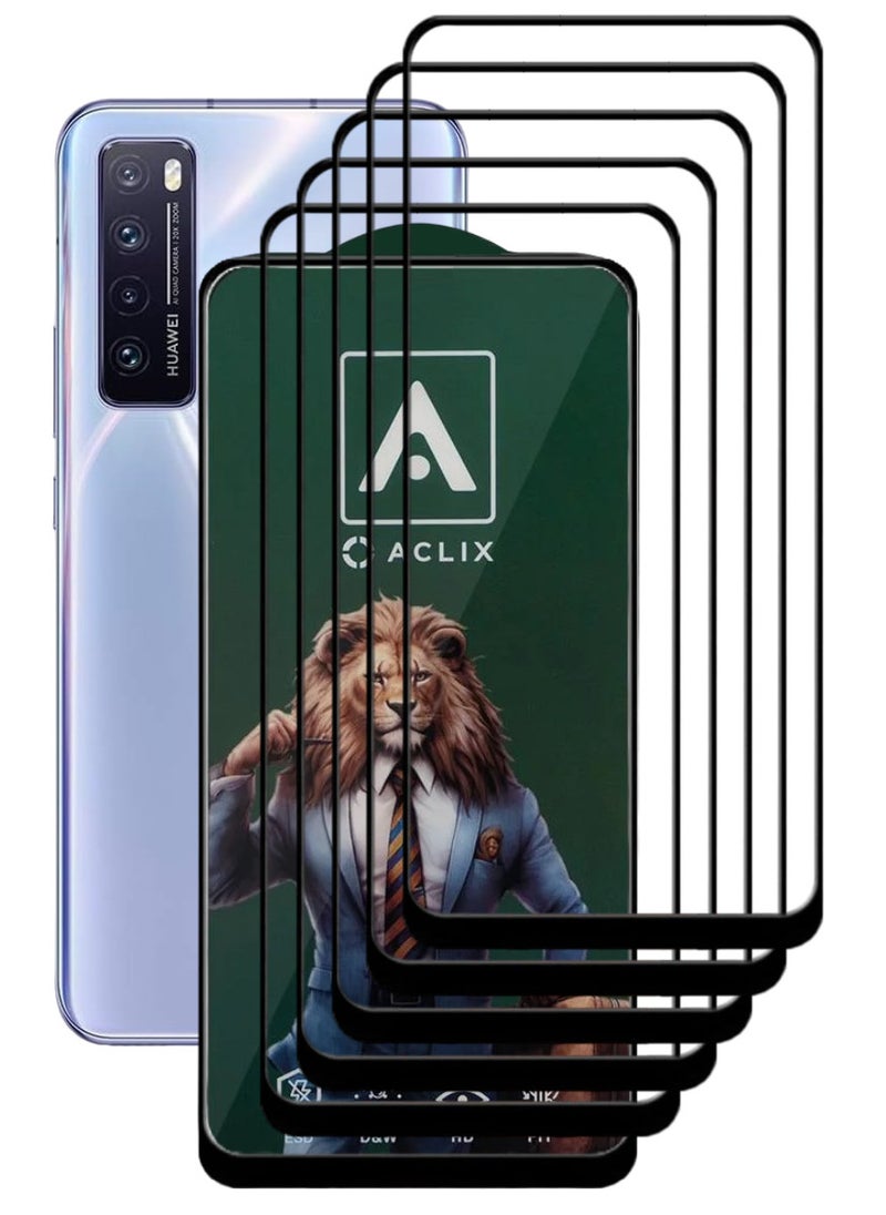 ACLIX 5 Pieces Antistatic ESD Dustproof Premium Quality High Definition Tempered Glass Screen Protector Designed For Huawei nova 7 5G - Image 1