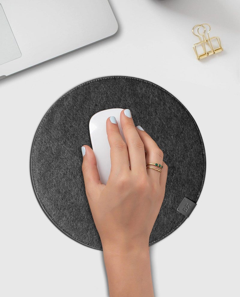 DailyObjects Orb Mouse Pad | Extended for Laptop, for PC, and Wireless Mouse | Large Vegan Leather Finish for Home, Office, Gaming (Black Felt) - Image 2