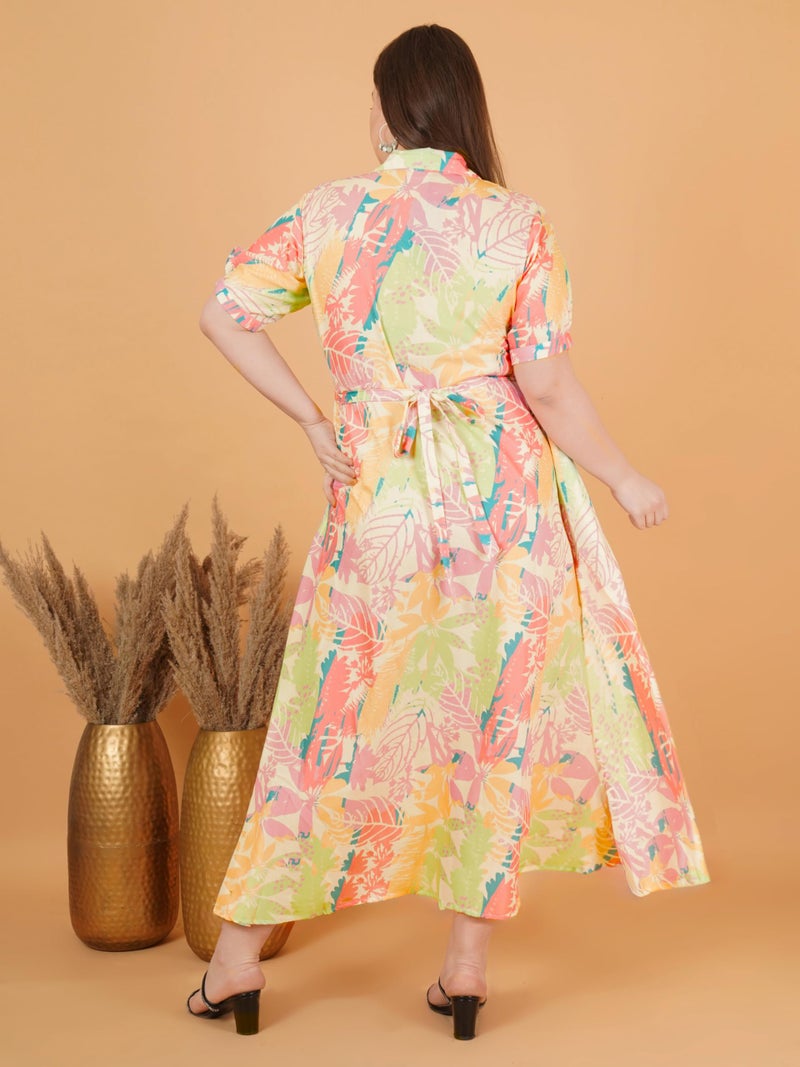 Indietoga Women's Plus Size Rayon Long Maxi Dress (P10001599_Multicolour Floral Print_3XL) - Image 3