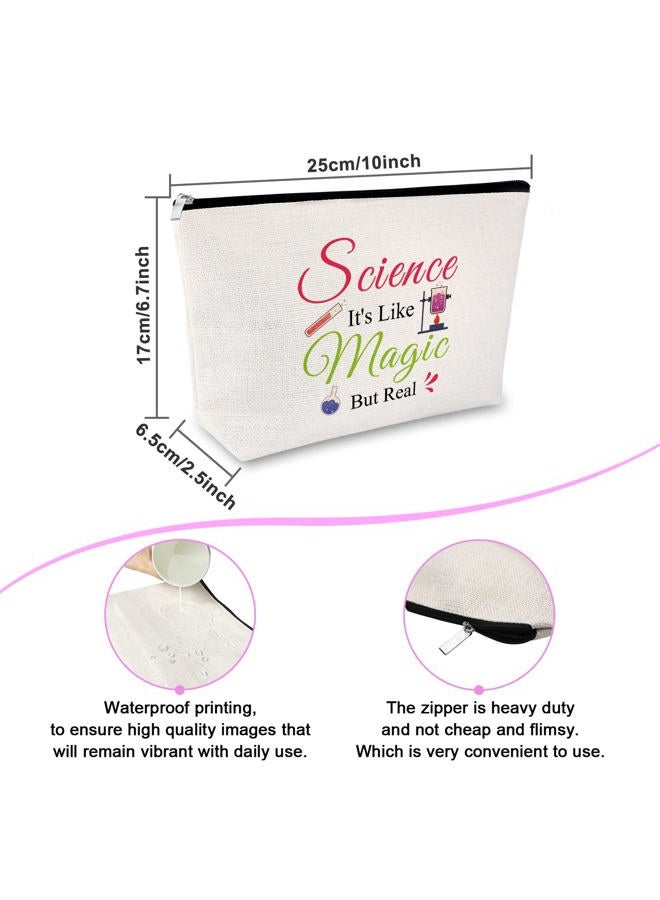 Sfodiary Science Gifts for Women Makeup Bag Science Teacher Gifts Science Lovers Gift Scientist Physicist Chemistry Graduation Gift Biology Gift Birthday Christmas Gifts for Her Travel Cosmetic Pouch - Image 2