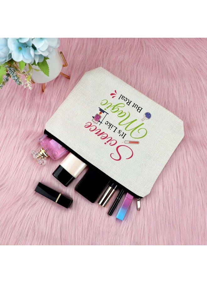 Sfodiary Science Gifts for Women Makeup Bag Science Teacher Gifts Science Lovers Gift Scientist Physicist Chemistry Graduation Gift Biology Gift Birthday Christmas Gifts for Her Travel Cosmetic Pouch - Image 4
