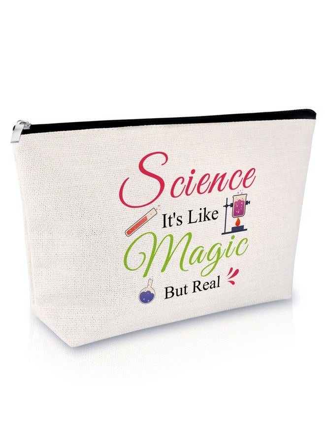 Sfodiary Science Gifts for Women Makeup Bag Science Teacher Gifts Science Lovers Gift Scientist Physicist Chemistry Graduation Gift Biology Gift Birthday Christmas Gifts for Her Travel Cosmetic Pouch - Image 1