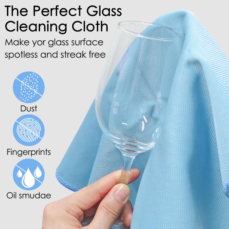 ATZNZIK 24 Pack Microfiber Glass Cleaning Cloth 16 Inch X 16 Inch Polishing Cloths Glass Cleaning Towel Lint Free Cloth for Cleaning Windows, Glasses, Mirrors, Windshields, Stainless Steel - Image 3