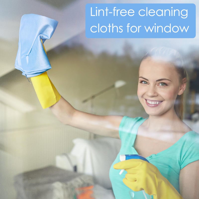 ATZNZIK 24 Pack Microfiber Glass Cleaning Cloth 16 Inch X 16 Inch Polishing Cloths Glass Cleaning Towel Lint Free Cloth for Cleaning Windows, Glasses, Mirrors, Windshields, Stainless Steel - Image 4