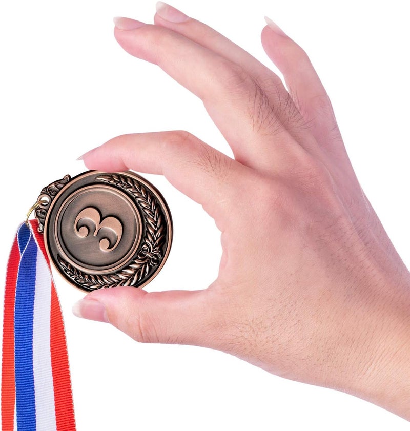 favide 24 Pieces Gold Silver Bronze Award Medals-Winner Medals Gold Silver Bronze Prizes for Competitions, Party,Olympic Style, 2 Inches - Image 5