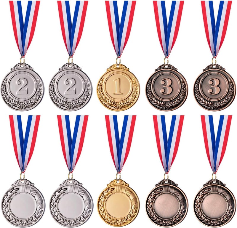 favide 24 Pieces Gold Silver Bronze Award Medals-Winner Medals Gold Silver Bronze Prizes for Competitions, Party,Olympic Style, 2 Inches - Image 3
