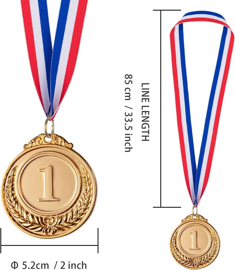 favide 24 Pieces Gold Silver Bronze Award Medals-Winner Medals Gold Silver Bronze Prizes for Competitions, Party,Olympic Style, 2 Inches - Image 2