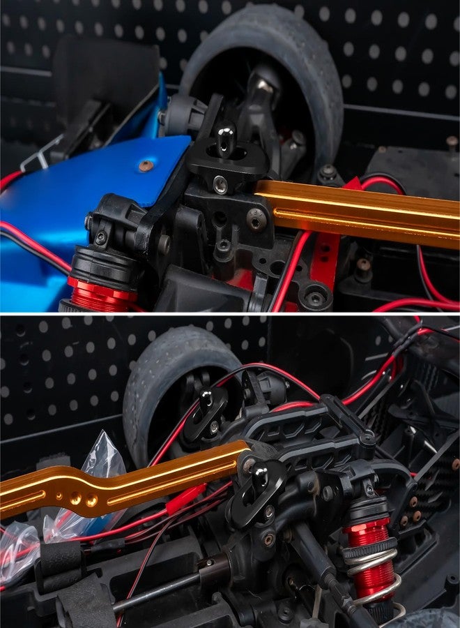 RCLIONS عمود هيكل سيارة التحكم عن بعد المصنوع من الألومنيوم من RCLIONS لسيارات ARRMA Vendetta 3S و Kraton 6S و Typhon 3S و MEGA 550 V3 و Limitless 6S/8S بمقياس 1/8 (أسود) - Image 4