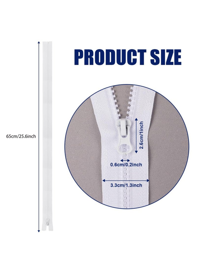 سانموجيد عدد 2 قطعة من السحابات الملفوفة من الراتنج، سحابات راتنج رقم 5 راتنج مفتوحة النهايات مع 5 قطع سحاب، سحابات قوية 65 سم/25.6 بوصة للخياطة بأحجام متنوعة، خياطة الملابس والحقائب والخياطة واللوازم الحرفية - Image 3