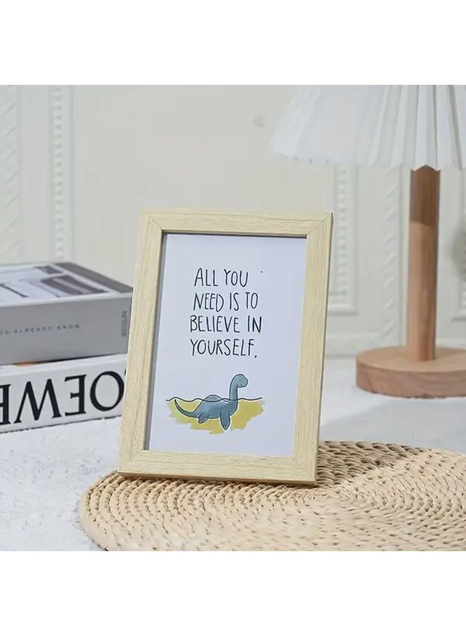 1pc Modern Minimalist 6x4 Inch Artificial Wood Photo Frame Dark Coffee Color Horizontal Rectangular Tabletop Display Frame For Home Decor Office Or Wall Mounting - Image 5
