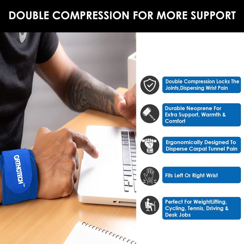 Orthotech Neoprene Gym Wrist Support for Men & Women, Strap for Pain Relief, Wrist Supporter for Gym & Sport activities,Gym Accessories for Men for Hand Grip & Wrist Support - Pair - Image 3