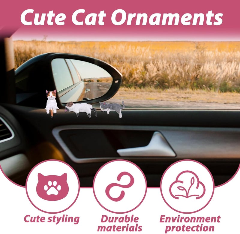 Tucnoeu 5pcs Cute Cat Figurines for Computer Monitor and Car Decor - Image 3