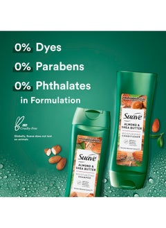 Suave Shampoo And Conditioner Set, Almond & Shea Butter - Moisturizing Shampoo & Conditioner, Dry Hair Treatment, Scented, 12.6 Oz Ea (2 Piece Set)  - Image 4