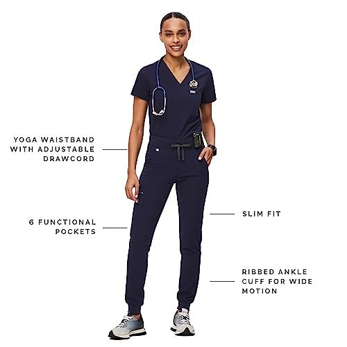 FIGS Zamora Jogger Style Scrub Pants for Women - Navy, M - Image 2