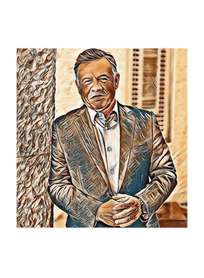 RYN King Abdullah of Jordan MDF Wall Art Multicolour 30x30centimeter - Image 2