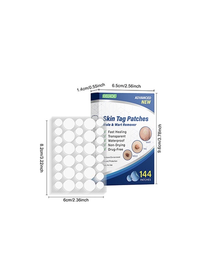 EELHOE - Skin Tag Patches Mole & Wart Remover, 144 Patches Patch Design, Clean, Care, And Tender Skin, Painless, Easy To Use, Effective For Removing Warts, Flesh Moles, And Black Nevi, Suitable For Face And Body, Skin Label Remover - Image 1