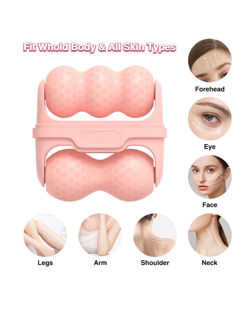 ECVV 2 في 1 أسطوانة ثلج للوجه والعينين والجسم - رؤوس تدليك على شكل W و V، تقلل المسام، علاج بارد، قابلة لإعادة الاستخدام، تعمل على استرخاء البشرة، ترفع وتشدد لمكافحة الانتفاخ - Image 2