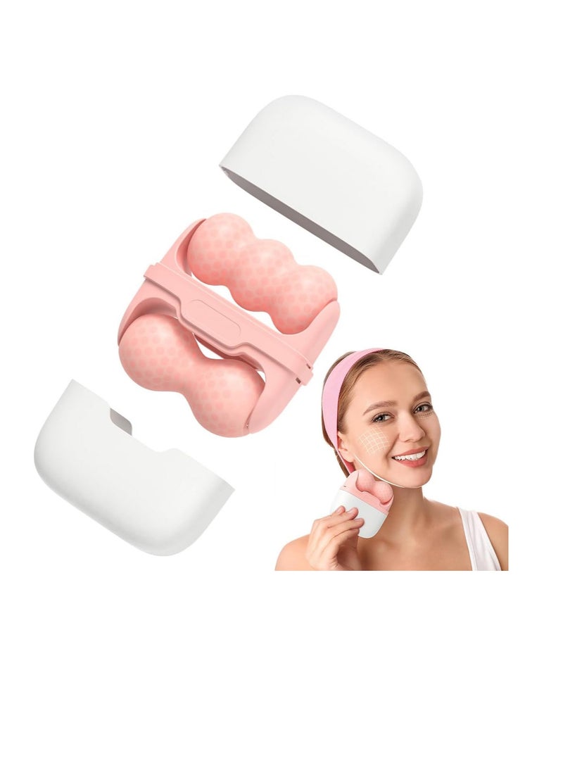 ECVV 2 في 1 أسطوانة ثلج للوجه والعينين والجسم - رؤوس تدليك على شكل W و V، تقلل المسام، علاج بارد، قابلة لإعادة الاستخدام، تعمل على استرخاء البشرة، ترفع وتشدد لمكافحة الانتفاخ - Image 1