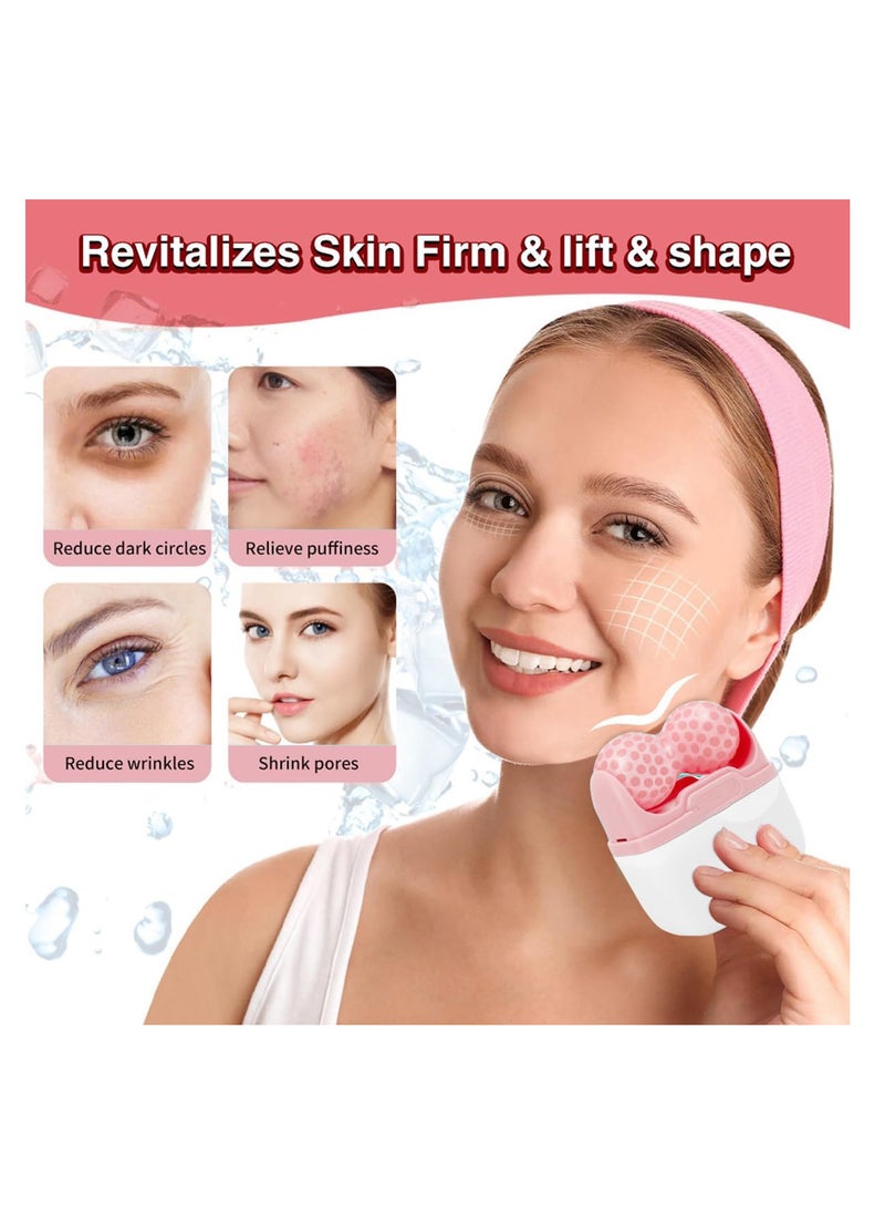 ECVV 2 في 1 أسطوانة ثلج للوجه والعينين والجسم - رؤوس تدليك على شكل W و V، تقلل المسام، علاج بارد، قابلة لإعادة الاستخدام، تعمل على استرخاء البشرة، ترفع وتشدد لمكافحة الانتفاخ - Image 3