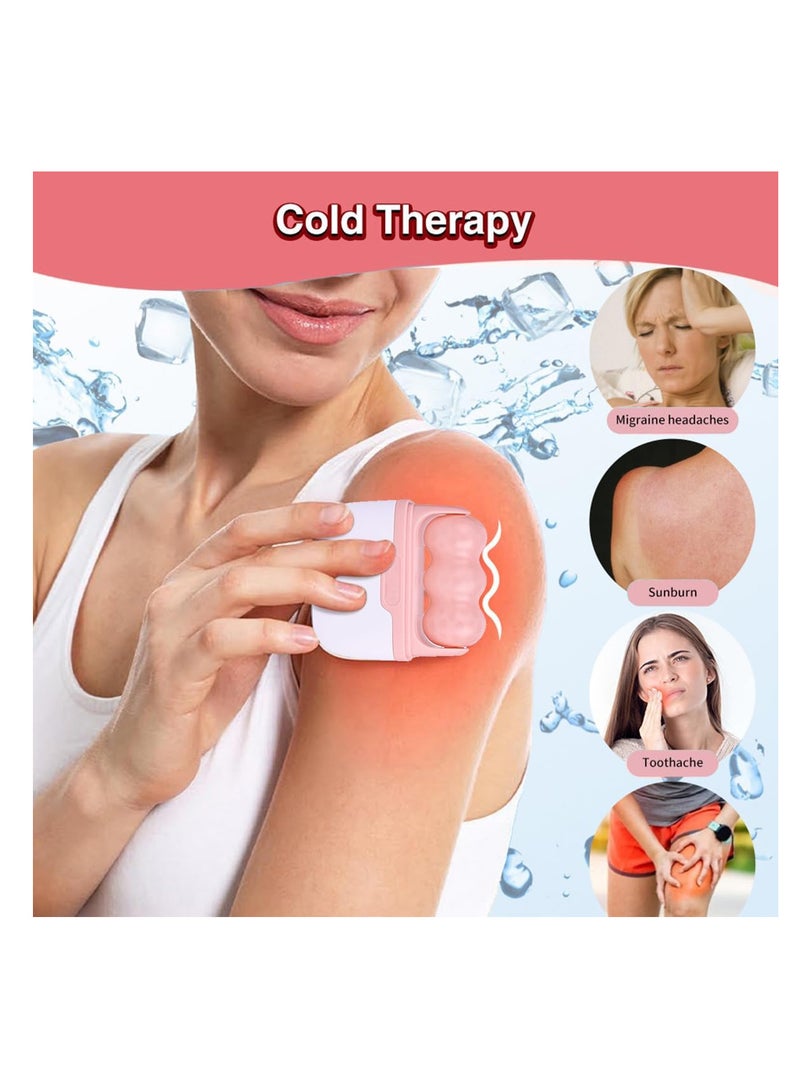 ECVV 2 في 1 أسطوانة ثلج للوجه والعينين والجسم - رؤوس تدليك على شكل W و V، تقلل المسام، علاج بارد، قابلة لإعادة الاستخدام، تعمل على استرخاء البشرة، ترفع وتشدد لمكافحة الانتفاخ - Image 4