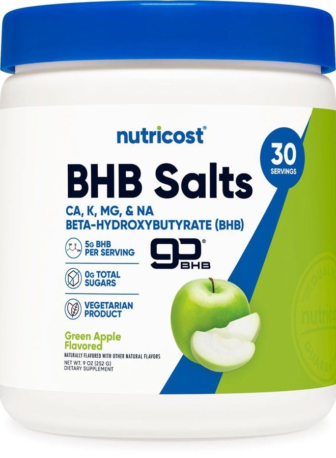 Nutricost BHB Salts Drink Mix (30 Servings, Green Apple Flavored) (5G BHB Per Serving) - 0G Total Sugars, Vegetarian Product - Image 1