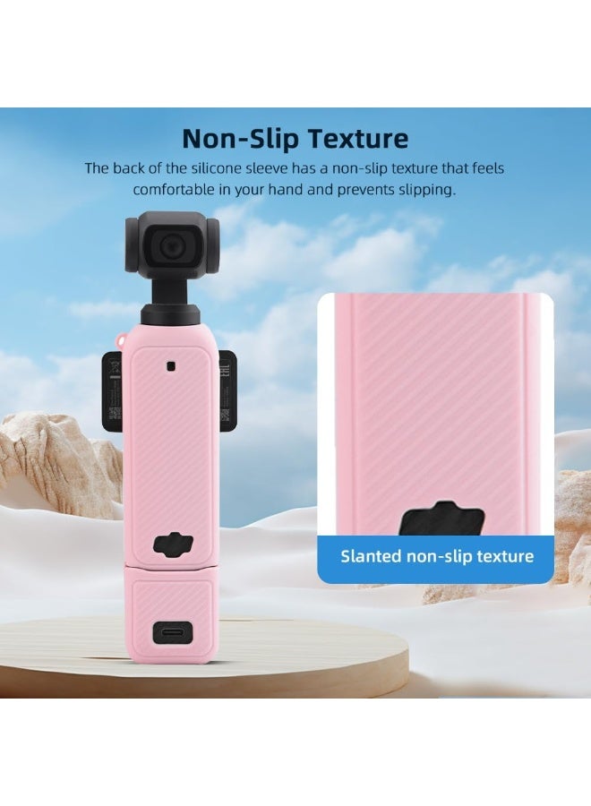غطاء سيليكون لجهاز DJI Osmo Pocket 3، جراب واقٍ للعدسة، مقاوم للخدش، متوافق مع DJI OSMO Pocket 3 Creator، خفيف الوزن، ملحقات كومبو، لون وردي - Image 5