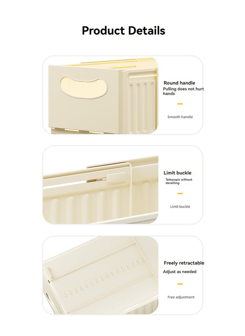 Generic 2-piece retractable cabinet storage box drawer desktop snack sundry kitchen finishing box deep cabinet right-angle storage box  - Image 5