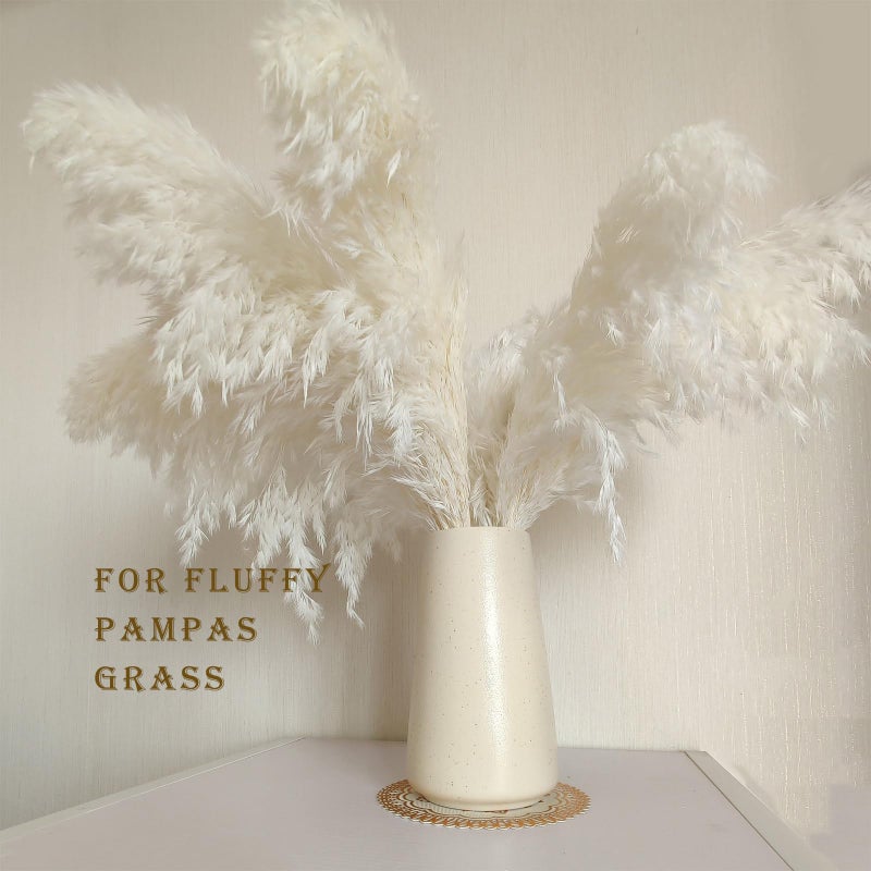 HUBUISH Beige Vase - Beige Ceramic Vase, 6â€œ Neutral vase Home Decor, Boho Off White Cream Vases for Flower, Minimalist Modern Ivory vases for Centerpieces, Room Decor, Living Room, Bedroom or Gift - Image 3