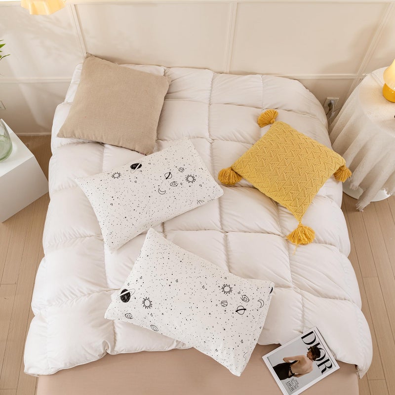 ECOCOTT 2 Pack Pillowcase Queen Size  Space Interstellar Pattern Pillow Cases Set  100% Cotton Pillow Covers with Envelope Closure (Queen  20""x30"") - Image 4