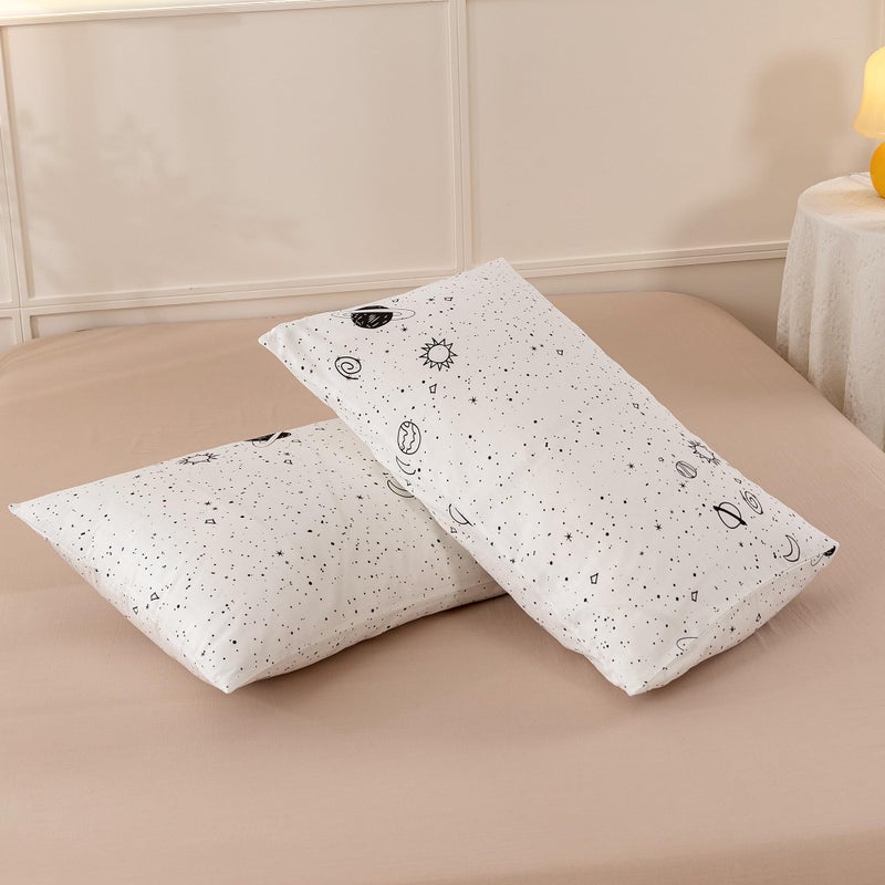 ECOCOTT 2 Pack Pillowcase Queen Size  Space Interstellar Pattern Pillow Cases Set  100% Cotton Pillow Covers with Envelope Closure (Queen  20""x30"") - Image 3