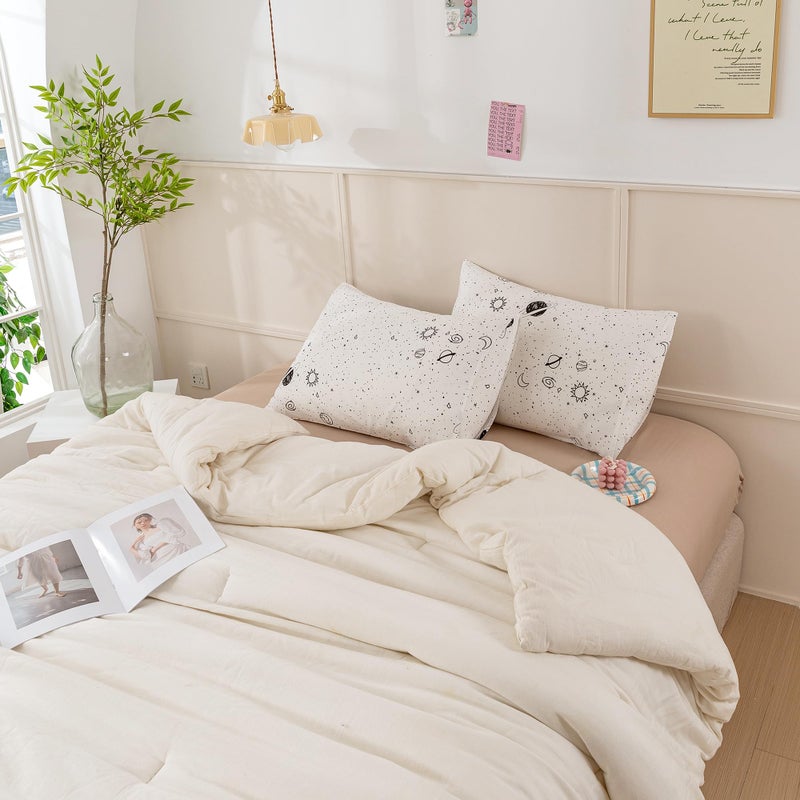 ECOCOTT 2 Pack Pillowcase Queen Size  Space Interstellar Pattern Pillow Cases Set  100% Cotton Pillow Covers with Envelope Closure (Queen  20""x30"") - Image 5