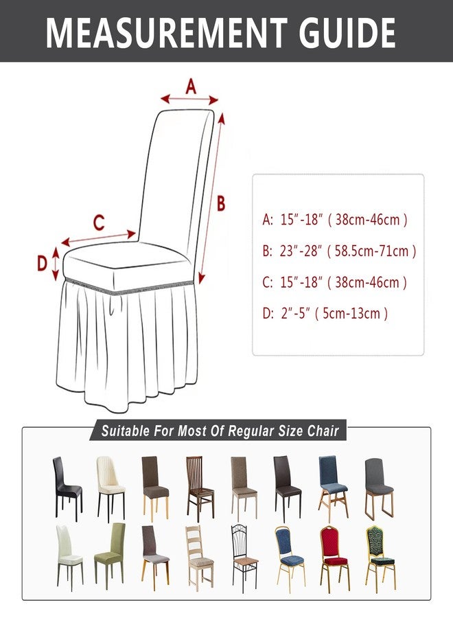molasofa Chair Covers for Dining Room Set of 6 Stretch Chair Slipcovers with Skirt for Kitchen Seat Protectors Wedding Banquet Decor Kids Pets Spandex Fabric Washable (6pcs, Pink) - Image 3