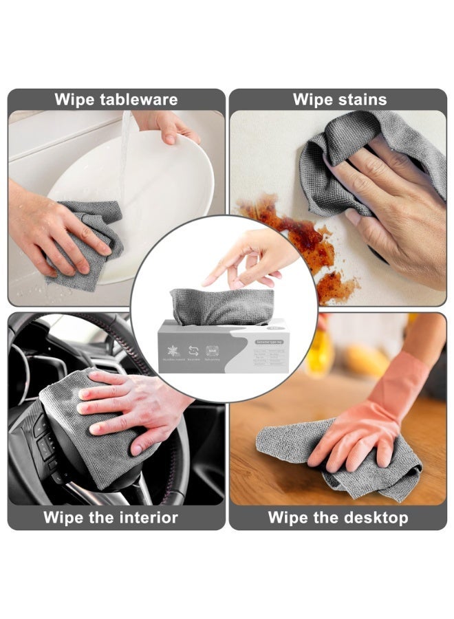 حصريات كيو كيه QK Exclusives – مناشف تنظيف من الألياف الدقيقة (مايكروفايبر) – قابلة لإعادة الاستخدام والغسل – 20 قطعة في علبة واحدة – فائقة الامتصاص وخالية من الوبر لتنظيف المنزل والمطبخ وتلميع السيارات والتجفيف والتلميع الدقيق - Image 3