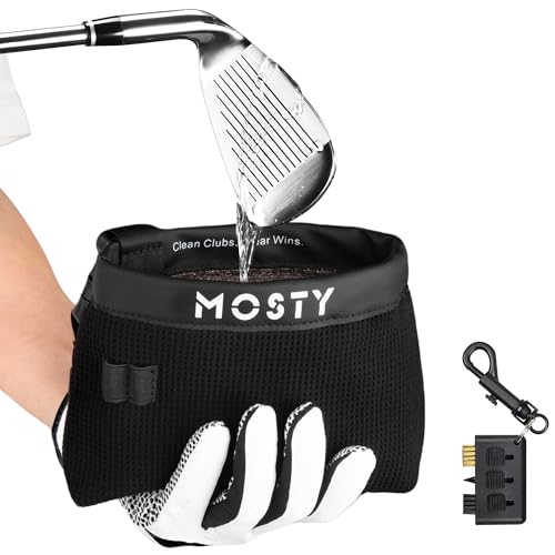 MOSTY Golf Club & Ball Cleaner Bag,Durable Golf Club Cleaning Kit and Ball Washer Pouch,Club Cleaner for Golf Bag, Golf Gifts for Men Women Golfers Him Unique, Essential Golf Accessories - Image 1